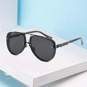 Gafas de Sol Masculinas con Logotipo Personalizado de Moda, Gafas de Sol Steampunk Grandes, Gafas de Sol de Metal Extra Grandes con Protección UV400 para Hombre - Product Image 4