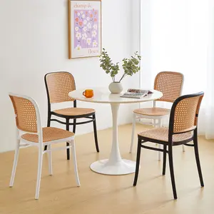 Wholesale Plastic Mesh Chair / Plastic Cafe Chair/ silla de madera y ratan