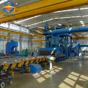 Machine de prétraitement automatique des tôles d'acier par sablage, avec convoyeur à rouleaux, pour l'élimination de la rouille <span class=keywords><strong>et</strong></span> des incrustations, préparation de surface SA 2.5, énergie - Product Image 5