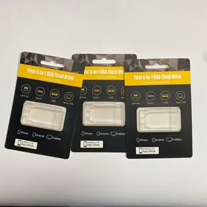 Embalaje de plástico PVC con forma personalizada, embalaje de burbujas con sello térmico, venta al por mayor, trampa para unidad flash USB