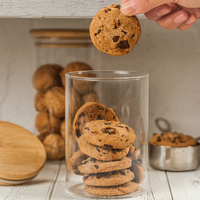 Vente flash - Pot de conservation en verre borosilicate transparent de haute qualité pour aliments avec couvercle en bois