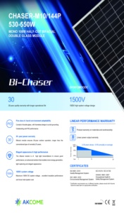 Paneles <span class=keywords><strong>Solares</strong></span> Bifaciales Akcome, Paneles <span class=keywords><strong>Solares</strong></span> Monocristalinos de Media Celda de 530W <span class=keywords><strong>540W</strong></span> 550W, Energía Solar Fotovoltaica de Doble Vidrio - Product Image 2