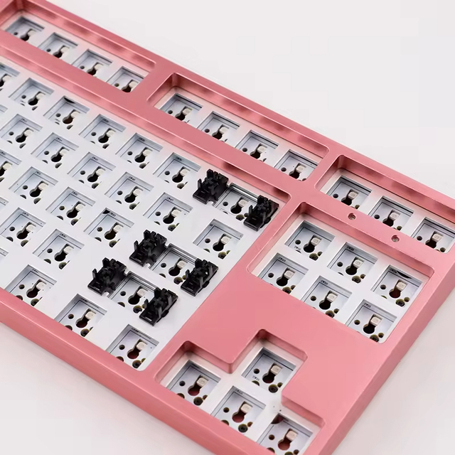 87keys RGB Anodized Aluminum Plate USB Mechanical Keyboard Hot Swappable for Laptop Blue Pink Gray Gaming Options-New Product