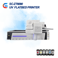 Printer Digital Flatbed Format Besar Senchro New 60*90 UV Ink untuk Kertas Karton/Banner dengan Head Eps I3200, Pencetakan Tanpa Bingkai