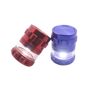 Bán buôn 2.5 \ "63 Mét kim loại LED khô Herb Máy xay 4 lớp với biểu tượng tùy chỉnh cho hút phụ kiện tùy chỉnh OEM/ODM phụ kiện - Product Image 1