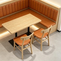 Meubles de restaurant modernes multi-niveaux en bois, gain de place, table et bancs simples pour petits restaurants