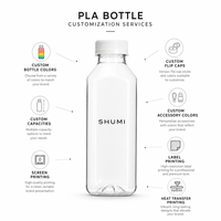 Bouteille jetable carrée biodégradable en PLA de qualité alimentaire de 480 ml pour jus, lait, thé, champagne, bière et emballage de boissons froides – Vente en gros