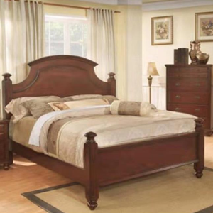 Juego de Muebles Clásicos para Dormitorio con Cama con Plataforma, Cómoda, Mesita de Noche y Cajonera, con Decoración Vintage Ornamentada - Product Image 1