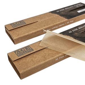 HermitCrab-Ace Ultra Thin 10g Custom Brown King Size Tobacco Leaves Cigarette Rolling Paper with tips - Product Image 4