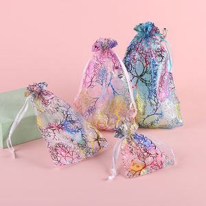 Sacs en organza <span class=keywords><strong>corail</strong></span> 100 pièces Marquage à chaud - <span class=keywords><strong>Pochette</strong></span> élégante à cordon pour bijoux Cadeau Sac à bonbons Favors de <span class=keywords><strong>mariage</strong></span> Emballage - Product Image 6