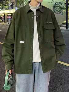 Veste <span class=keywords><strong>de</strong></span> <span class=keywords><strong>travail</strong></span> à manches longues pour hommes, nouvelle mode style hongkongais, printemps-automne, cardigan décontracté avec logo avant, <span class=keywords><strong>junior</strong></span> teint - Product Image 3