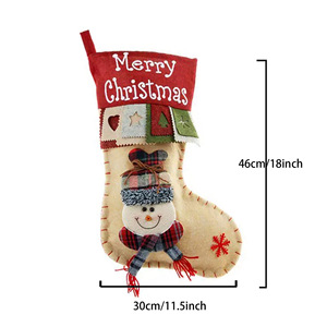 Sacs cadeaux de Noël transfrontaliers, sacs à bonbons 3D Père Noël, bonhomme de neige, renne, pendentifs pour sapin de Noël - Product Image 2