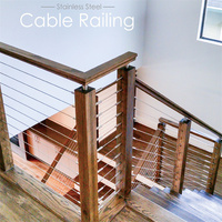 Barrière de sécurité minimaliste en acier inoxydable sur mesure Prima Cable Railing pour escalier de villa, balustrade en câble métallique