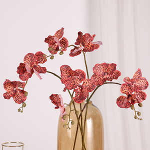 Fleurs artificielles Phalaenopsis <span class=keywords><strong>Vanda</strong></span> Orchid à 3 têtes, effet toucher naturel, hydratantes, pour décoration de mariage, style luxe léger, technique de pose - Product Image 2
