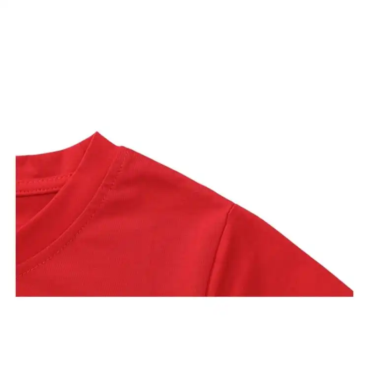 थोक उच्च गुणवत्ता सुरुचिपूर्ण लाल शुद्ध कपास बच्चों पोशाक गर्मियों में बच्चे को लड़कियों दौर गर्दन कपड़े