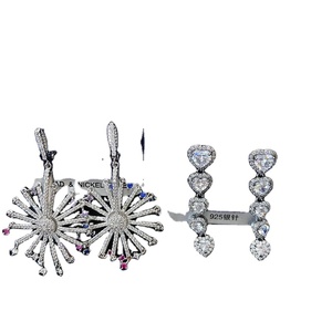 Mode strass 925 boucles d'oreilles en argent Sterling vendeur boucle d'oreille plaqué or personnalisé n'importe quel nom surdimensionné Hippie bijoux boucles d'oreilles - Product Image 3