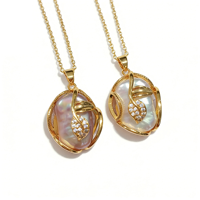 Pendentif en perle d'eau douce naturelle baroque, plaqué or 18 carats, chaîne en alliage violet et blanc, cadeau de mariage tendance