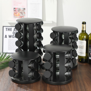 Estante de almacenamiento para condimentos de cocina, estante de plástico para condimentos, organizador de condimentos de encimera, estante de cocina giratorio - Product Image 2