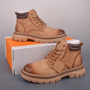Botas de Diseño Personalizadas con Forro de Cuero, Cómodas y Antideslizantes, Botas de Senderismo con Cordones para Hombre - Product Image 1
