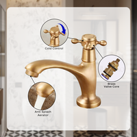 Robinet d'extérieur vintage antique en bronze, simple, pour eau froide, en laiton massif, pour jardin, pelouse, piscine, cour