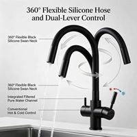 Robinet de cuisine 3 voies avec bec flexible et filtre à eau pour projets de construction – Approvisionnement direct usine