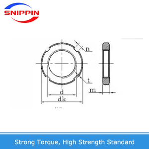 M10 M16 M18 M20 M22 M24 M30 M33-M42 304 thép không gỉ rãnh tròn Nut gb810 mang khóa dừng nhỏ và nắp tròn NUT - Product Image 6