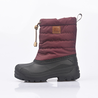 Bottes de neige pour enfants, couleur vin rouge, avec doublure chaude et ajustement réglable grâce aux cordons, pour une utilisation en extérieur