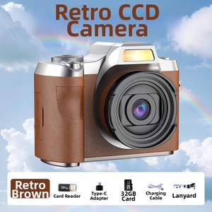 Cámara CCD retro de alta definición con pantalla LCD giratoria, cámara digital portátil para niños, para selfies, vlogs y realce de belleza - Product Image 4