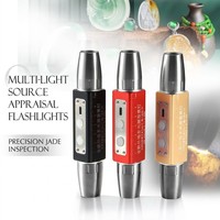 Lampe torche d'inspection de documents, billets de banque et étiquettes DUNFBIRD JY88F-6 multi-longueurs d'onde 365nm 395nm 425nm rechargeable par Type-C