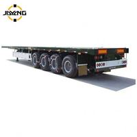 Semi-remorque à plateau plat de 30t, 40ft, 45ft, 12,5m de longueur, à 3 essieux, en acier, remorque de camion d'origine chinoise, remorque à plateau plat