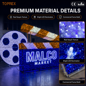 Escultura Luminosa Gigante Comercial TOPREX con Motivo de Dominó, Guirnalda de PVC Resistente, Decoración de Azulejos de Dominó con Luces LED para Exteriores - Product Image 5