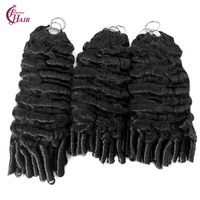 Extensions de cheveux humains bouclés à la burmese avec pointe effilée FH et extrémités spirales pour tresses au crochet