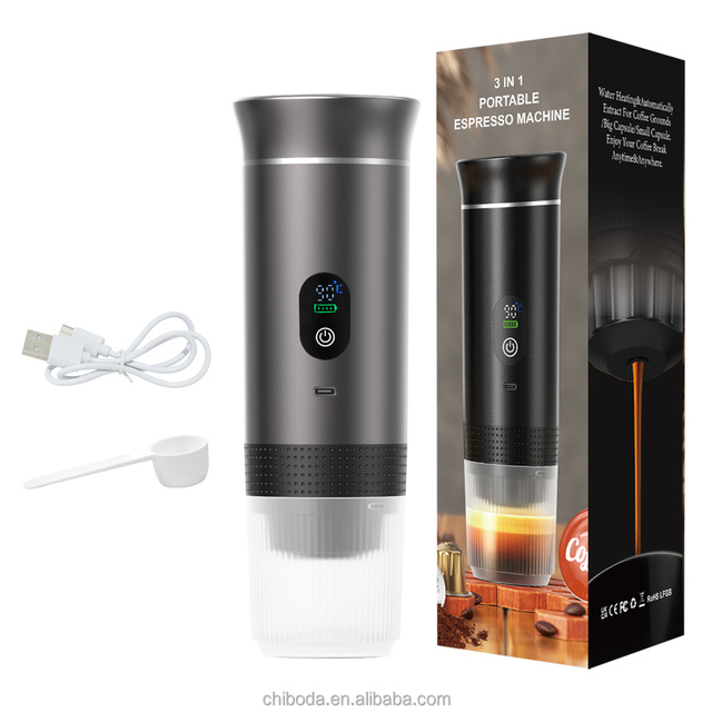 Top Selling Electric LED Portable Semi-Automatic Espresso Coffee Maker 150ml Fast Heating USB Capsule&Powder Machine Outdoor