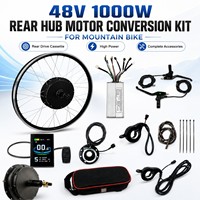 Kit de conversion de vélo électrique avec moteur de moyeu de roue arrière 48V 1000W pour VTT 26, 27,5, 29 pouces, avec écran LCD8S