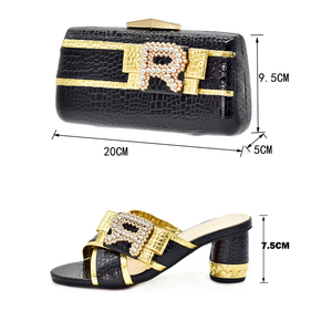 Sinya <span class=keywords><strong>multicolore</strong></span> italien chaussures sac ensemble femmes fête pantoufles chaussures à assortir sac avec des pierres pour l'occasion de mariage - Product Image 6