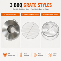 Barbecue au charbon de bois robuste pour la maison, grand réchaud portable multifonctionnel pour terrasse et jardin