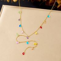 Kalung Liontin Bunga Matahari Bintang Berlapis Emas dari Baja Anti Karat Anti Kusam untuk Wanita, Kalung Panjang Model Rumbai, Perhiasan Grosir