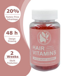 Complément alimentaire à base de plantes, gommes vitaminées pour les cheveux, complément alimentaire, collagène, biotine, cheveux plus longs, plus forts, plus sains, formulé - Product Image 1