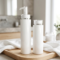 Bouteille de shampoing transparente ronde en PET avec pompe, emballage cosmétique écologique personnalisé pour shampoing