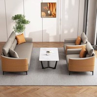 Juego de Sofás de Oficina de Cuero Nórdico Moderno Sanxin, Estilo Europeo Modular, Talleres, Hogar, Recepción Comercial