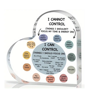 Decorazioni per ufficio "cose che posso controllare" per ufficio in stile regalo a forma di cuore in acrilico - Product Image 6