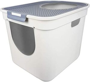 Large Space Cat <strong>Litter</strong> <strong>Box</strong> Two Doors Semi-closed Odor Resistant Cat Toilet Cat <strong>Accessory</strong> - Product Image 3