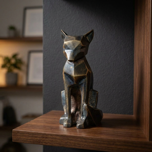 Jaffs Exports L 12.70 cm | W 15.24 cm | H 30.48 cm Fox Sculpture Aluminium Handmade Eco-Friendly Modern Artistic Tabletop Decor - Product Image 5