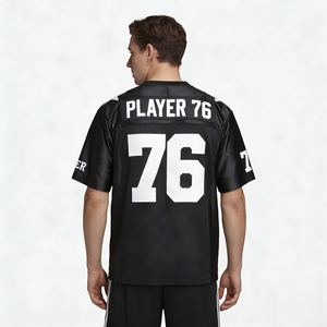 Individuell Bedruckter OEM-Service Herren V-Ausschnitt Polyester/Baumwolle Mesh Sommer T-Shirts Übergroße Vintage Boxy Retro Fußball-T-Shirts - Product Image 4