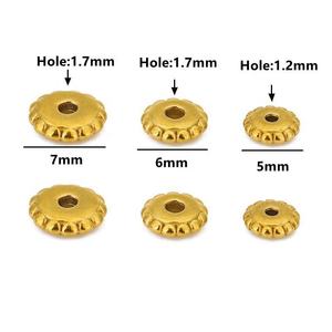 Separadores de Bordes Redondos de 5mm y 6mm |   <span class=keywords><strong>Separador</strong></span> de Discos de Acero Inoxidable Chapado en Oro PVD para Hacer Joyería, Pulseras y Collares - Product Image 2
