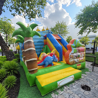 16.4ft nouveau saut gonflable gonflable toboggan dessin animé Jungle monde forêt dinosaure parc à thème sautant