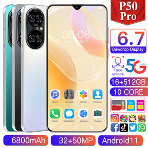 ขายดี P50pro 6.7นิ้ว16GB + 2MP 512GB + 5MP สองซิมการ์ด2800mAh โทรศัพท์มือถือสมาร์ทโฟนเล่นเกม
