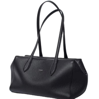 Sac Boston en cuir véritable pour femme, structuré, avec poignée supérieure et longue bandoulière