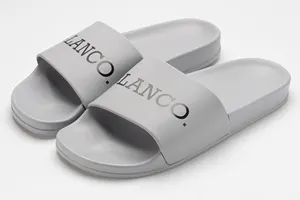 Henghao Comfortable Custom Slides Trendy High Quality Pu Sole Unisex Slides Shoes Custom Logo Breathable Slides Custom Logo