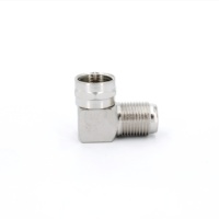 Conector de cable coaxial RG6/RG59 F Adaptadores y conectores RF Conector de ángulo recto macho a hembra F